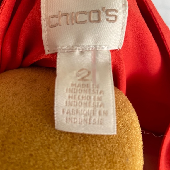 WOMEN'S Chicos size 2 (M) red long tunic top blouse - Picture 9 of 9